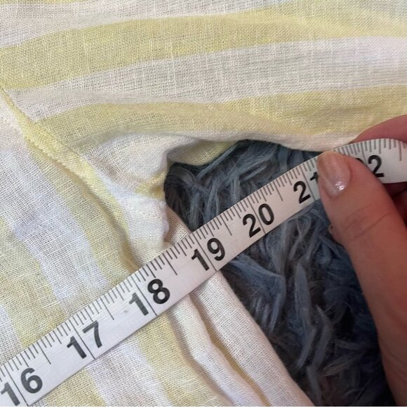 Cynthia Rowley Yellow and White Striped Long Linen Shirt Size S - Picture 3 of 5
